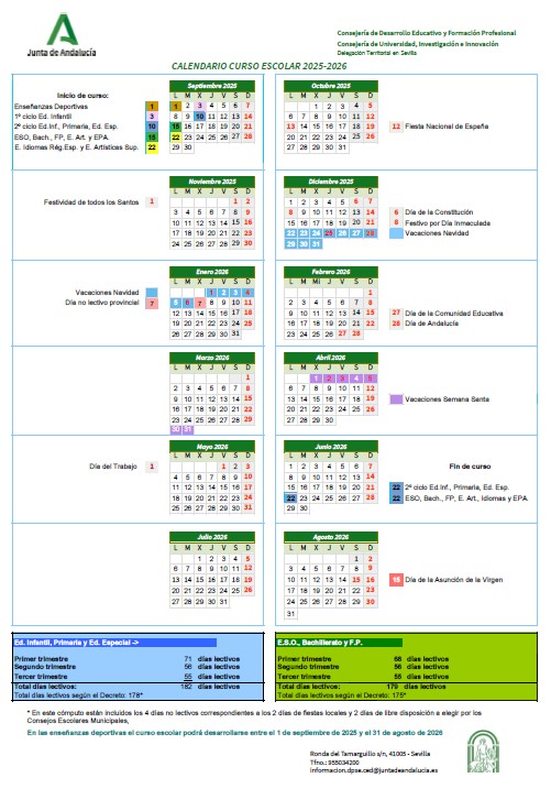 calendario escolar 25 26